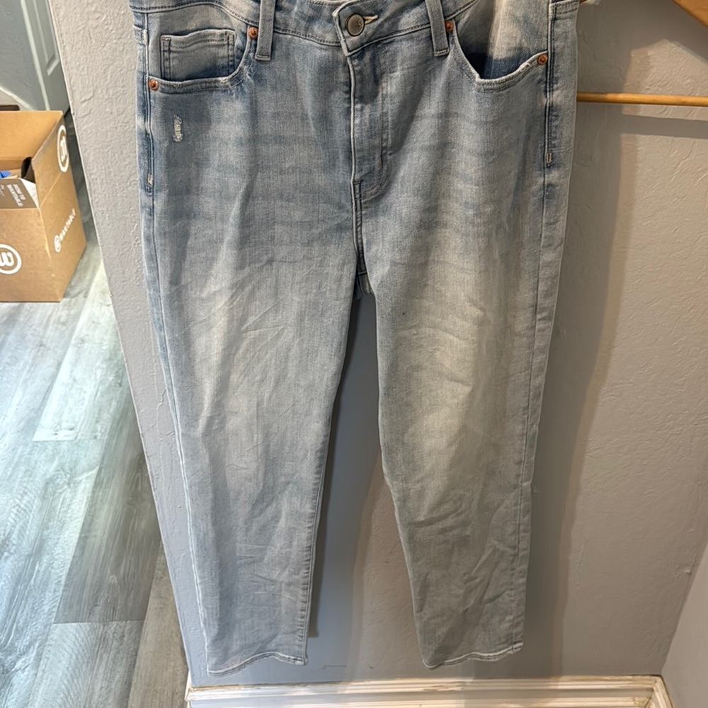 Blue Slim Fit Jeans with Washed-Out Look